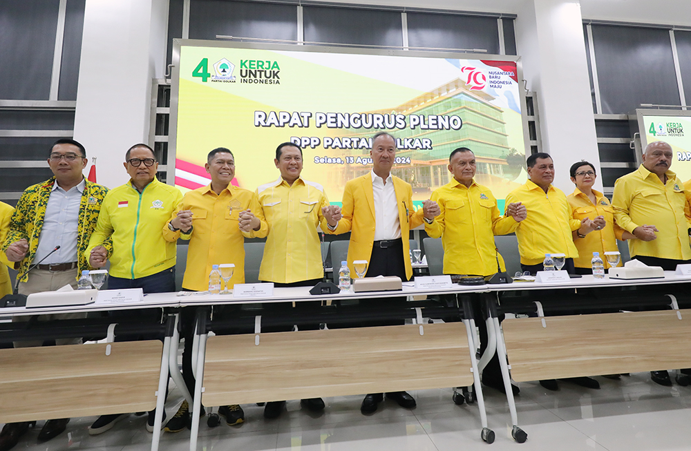 Rapat Pleno Partai Golkar resmi menjadikan Agus Gumiwang sebagai Plt Ketum Golkar. (BeritaNasional/Elvis Sendouw)