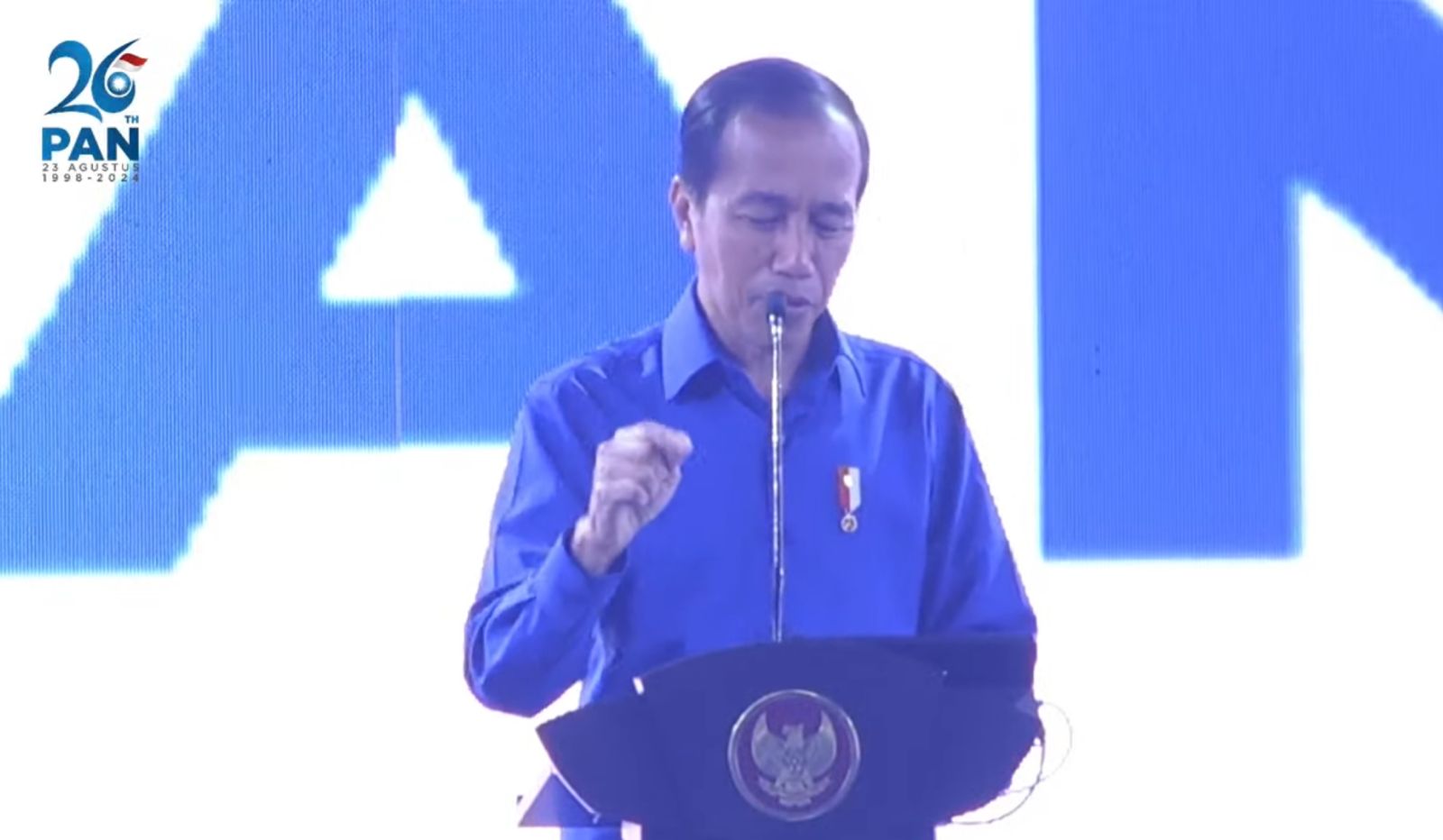 Presiden Jokowi di Kongres PAN. (Foto/Youtube PAN).