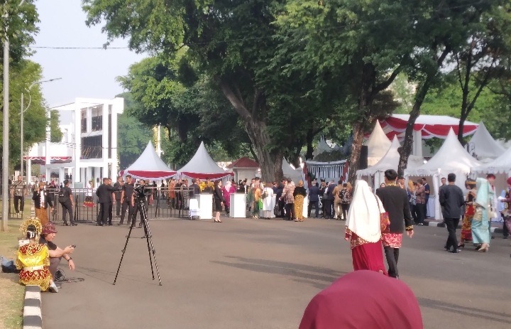 Suasana upacara di Istana Jakarta. (BeritaNasional/Mufit).