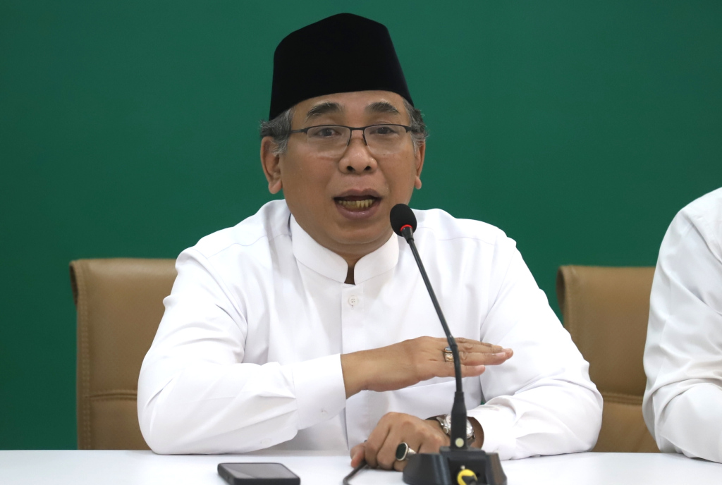 Ketua Umum Pengurus Besar Nahdlatul Ulama (PBNU) Yahya Cholil Staquf . (BeritaNasional/Oke Atmaja).