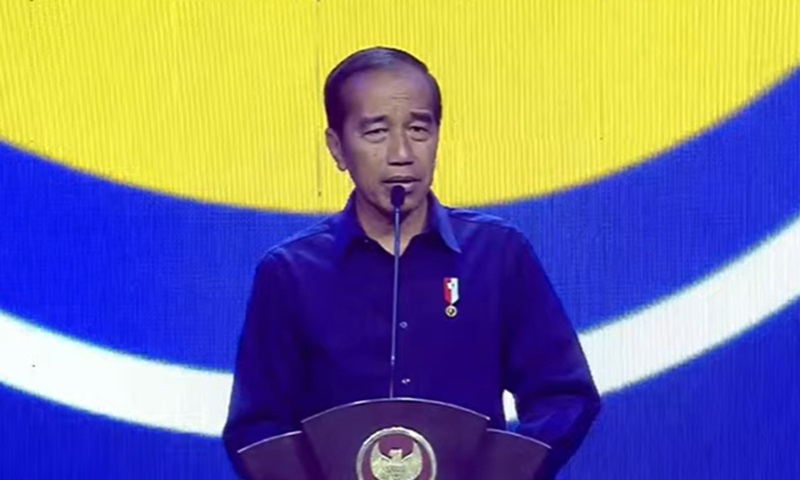 Presiden Jokowi hadiri Kongres III NasDem (Foto/Youtube NasDem TV)