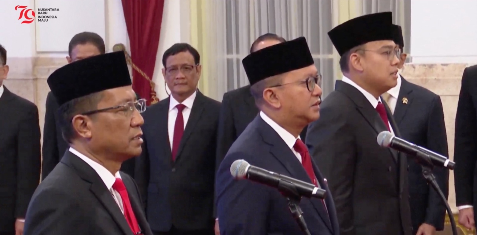 Menteri dan Kepala Badan yang dilantik Presiden Jokowi. (Foto/YouTube Sekretariat Presiden).