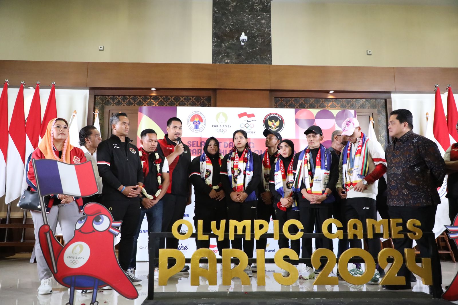 Sejumlah kontingen Indonesia di ajang Olimpiade Paris 2024. (Foto/Kemenpora)