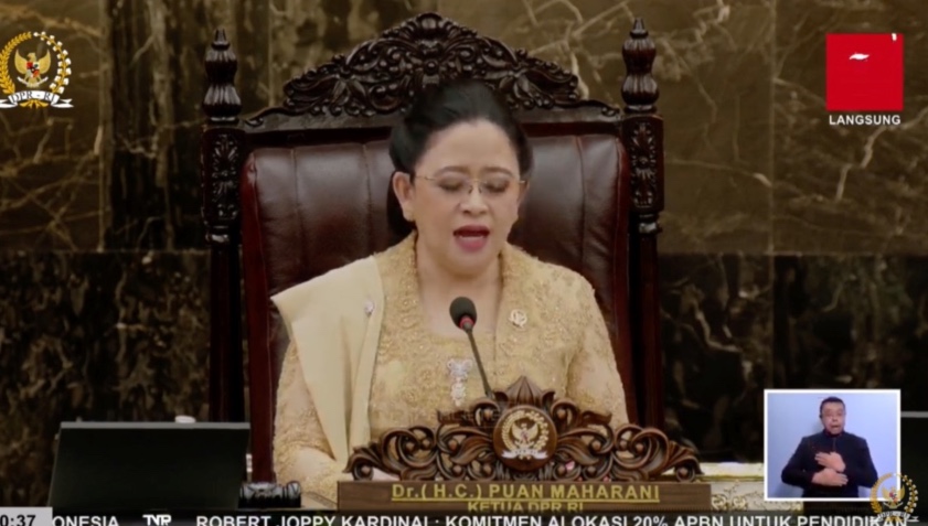 Ketua DPR RI Puan Maharani (Foto/TV Parlemen).