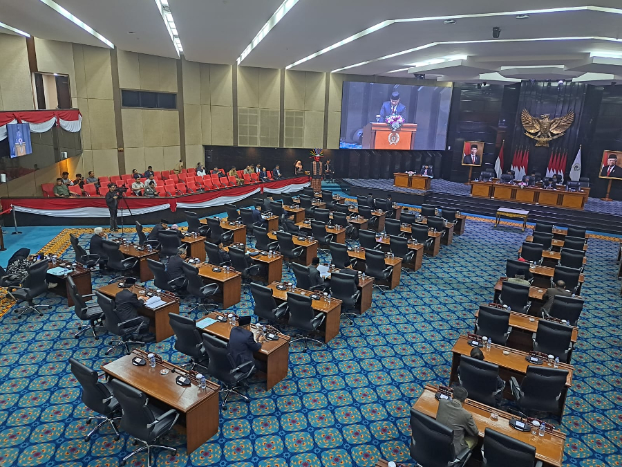 Suasana rapat Paripurna DPRD DKI, Selasa (6/8/2024). (BeritaNasional/Lydia)