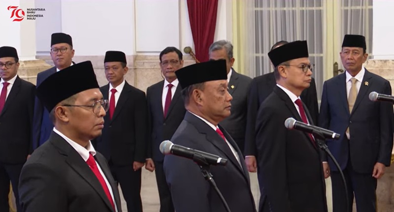 Presiden Jokowi melantik sejumlah kepala badan baru (Foto/Youtube Setpres)