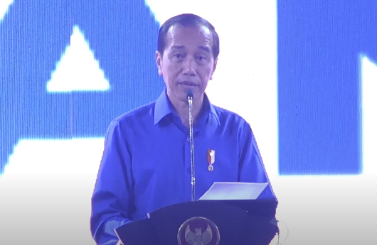 Presiden Jokowi saat memberikan pidato di Kongres PAN. (Foto/tangkapan layar YouTube PAN)