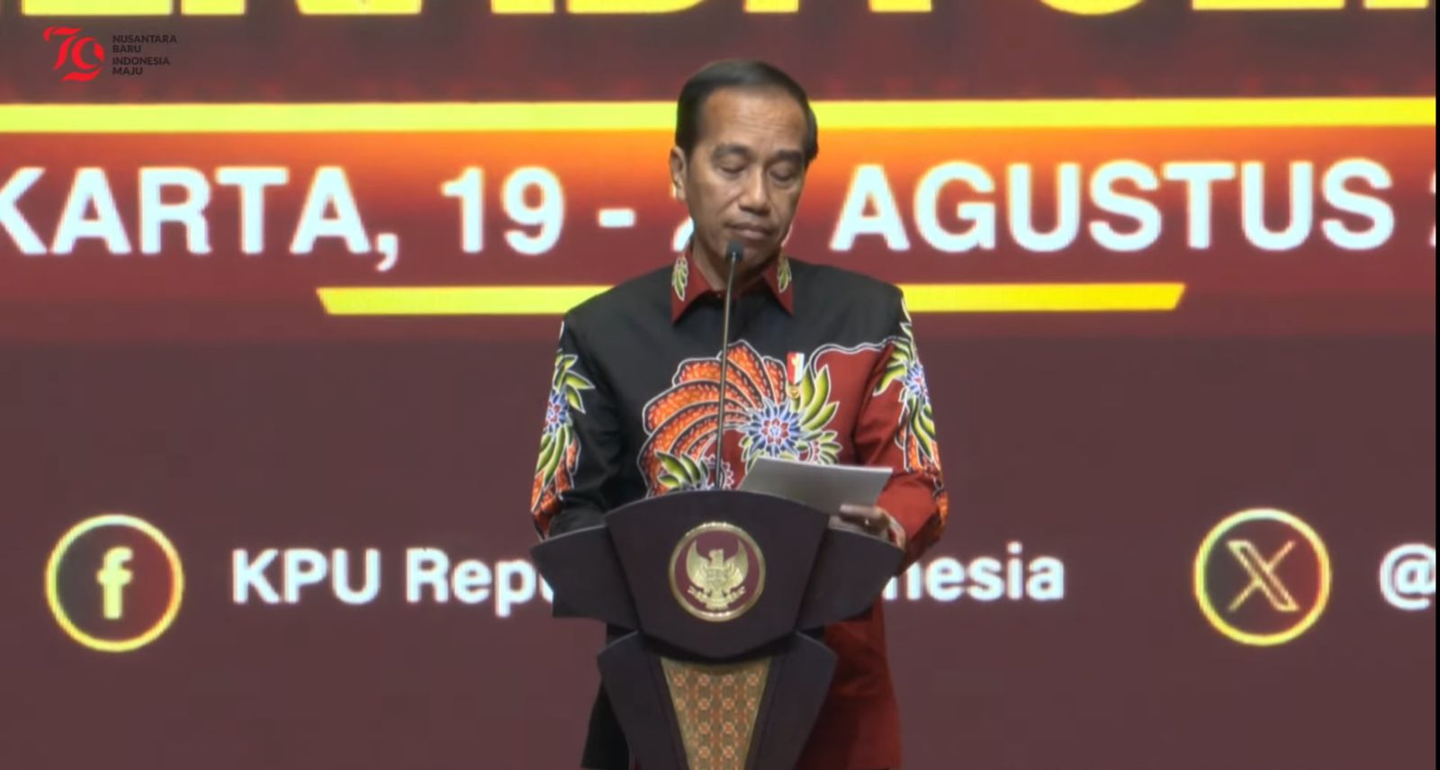 Presiden Jokowi Jokowi saat Rapat Konsolidasi Nasional Kesiapan Pilkada KPU. (Foto/YouTube Sekretariat Presiden).