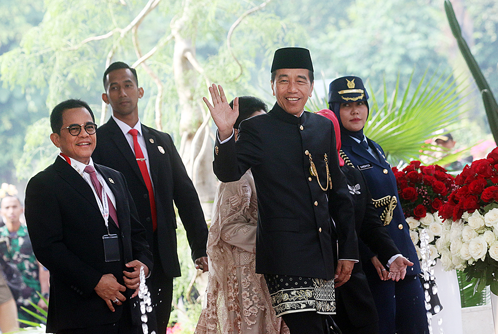 Presiden Jokowi sebelum mengikuti Sidang Tahunan MPR beberapa waktu lalu. (BeritaNasional/elvis)