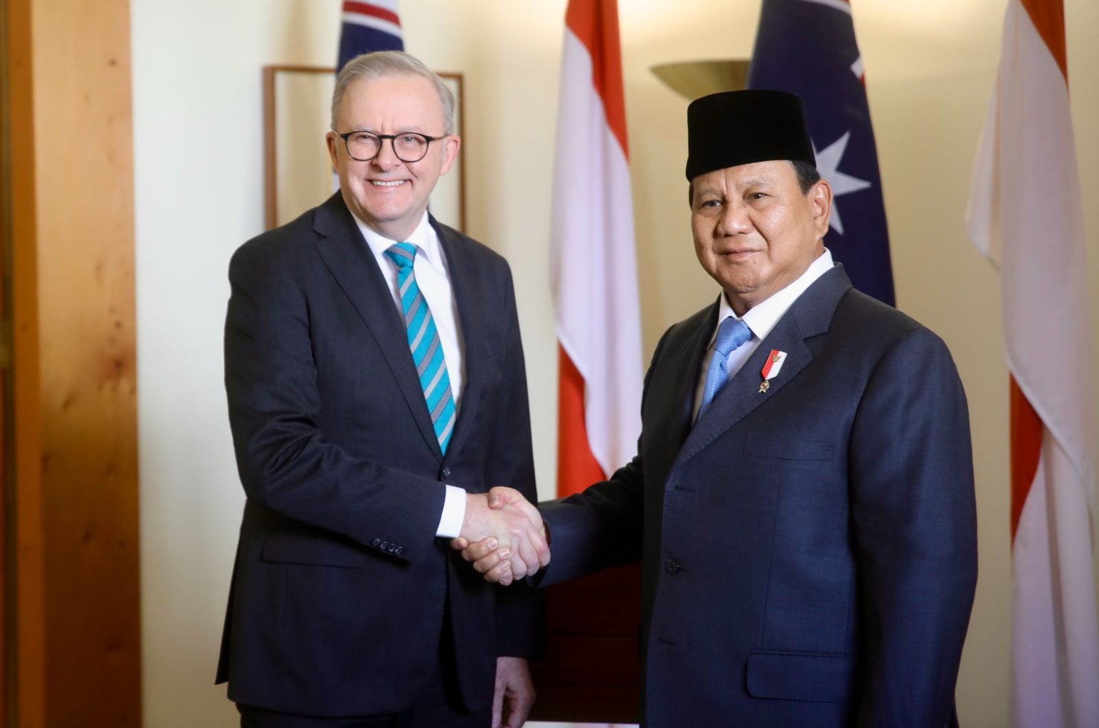 Menteri Pertahanan Prabowo Subianto saat kunjungan kerja ke Australia. (Foto/Tim Prabowo).