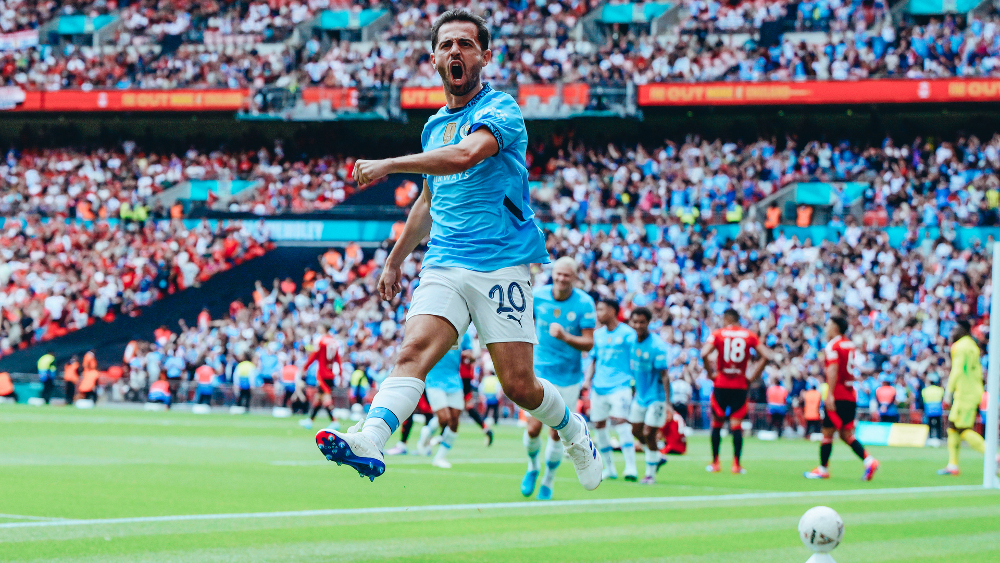 Penyerang Man City Bernardo Silva mencetak gol di menit ke-89. (Foto/Man City)