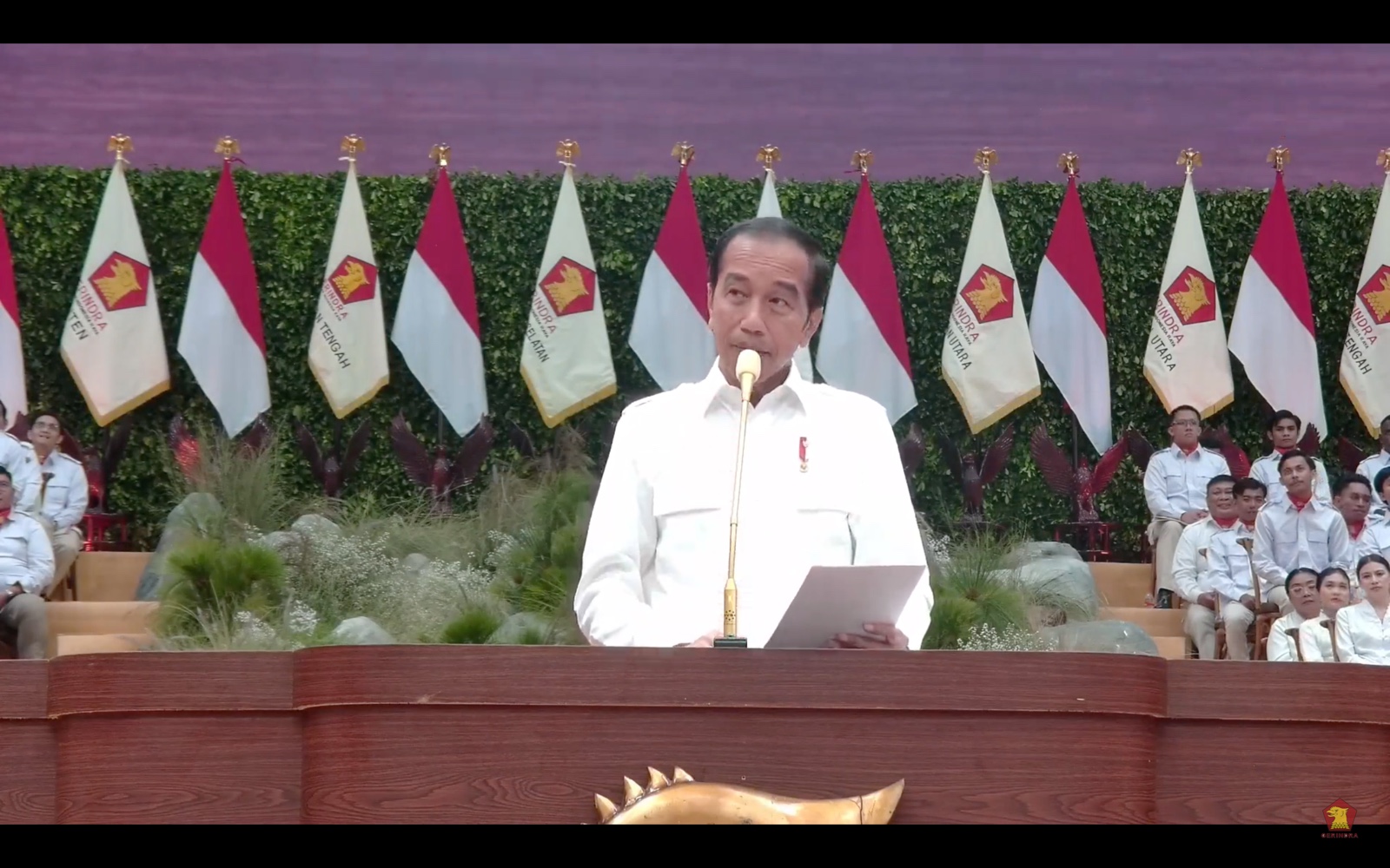 Presiden Jokowi di Apel Kader Gerindra. (Foto/YouTube Gerindra).