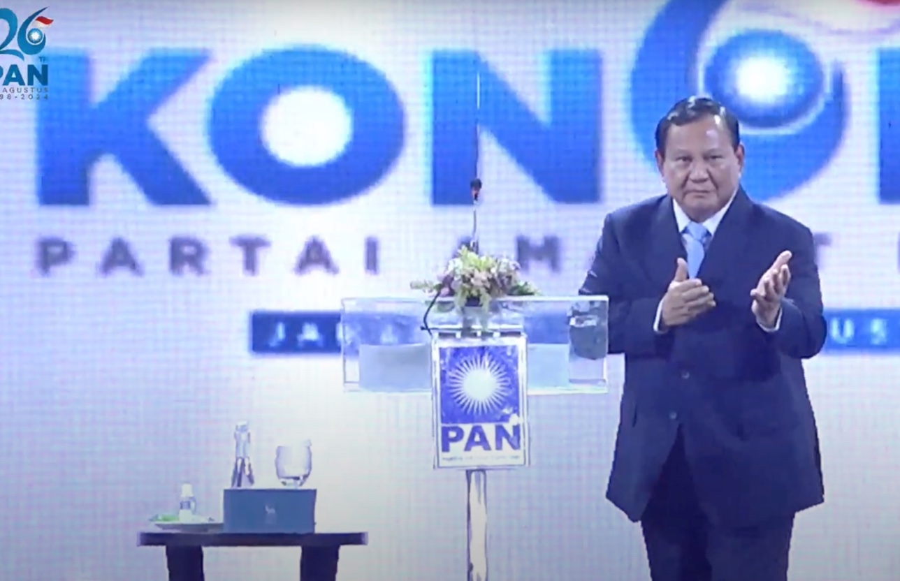 Presiden terpilih Prabowo Subianto saat di Kongres PAN. (Foto/YouTube PAN).