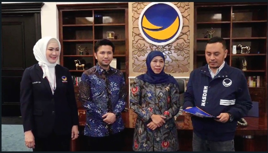 Partai NasDem Resmi Usung Khofifah-Emil Dardak di Pilgub Jatim. (Foto/istimewa).