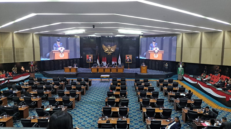 Suasana rapat Paripurna DPRD DKI, Selasa (6/8/2024). (BeritaNasional/Lydia)