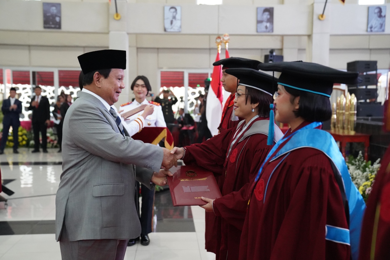 Prabowo subianto saat hadiri wisuda mahasiswa Universitas Pertahanan. (Foto/Tim Prabowo).