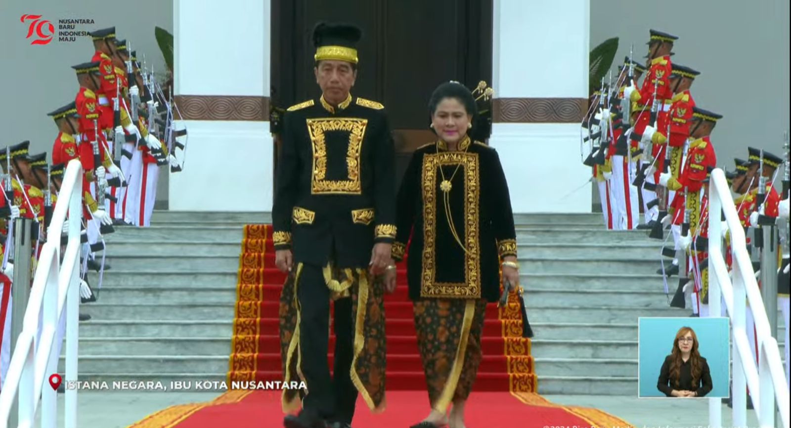 Presiden Jokowi Pakai Pakaian Adat Kustin, Kalimantan Timur. (Foto/YouTube Setkab).