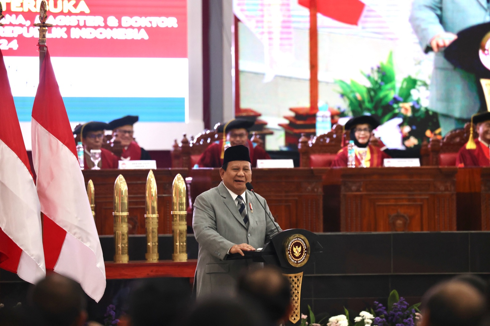 Prabowo subianto saat hadiri wisuda mahasiswa Universitas Pertahanan. (Foto/Tim Prabowo).