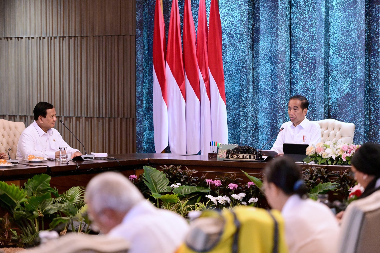 Sidang Kabinet perdana yang dihelat di Penajam Paser Utara, Ibu Kota Nusantara, Kalimantan Timur. (Foto/Tim Prabowo).