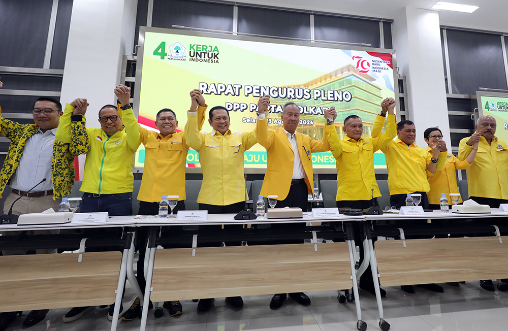 Rapat Pleno Partai Golkar resmi menjadikan Agus Gumiwang sebagai Plt Ketum Golkar. (BeritaNasional/Elvis Sendouw)