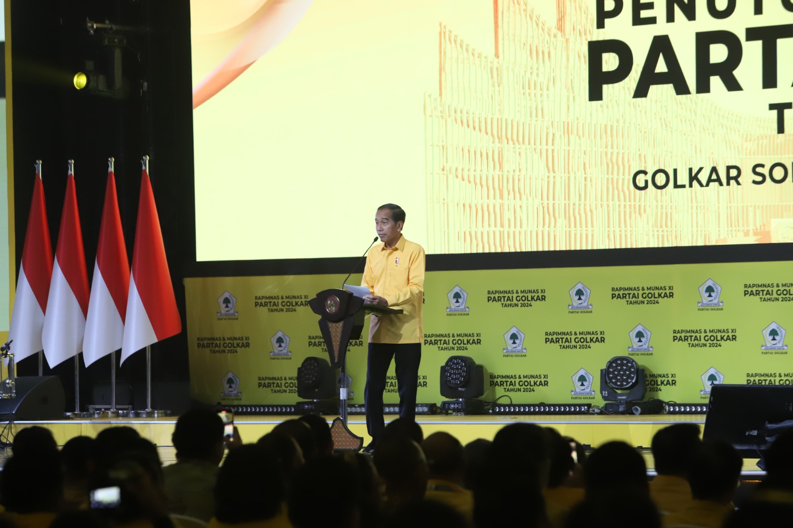 Presiden Jokowi saat hadir di Munas Golkar. (BeritaNasional/Elvis).