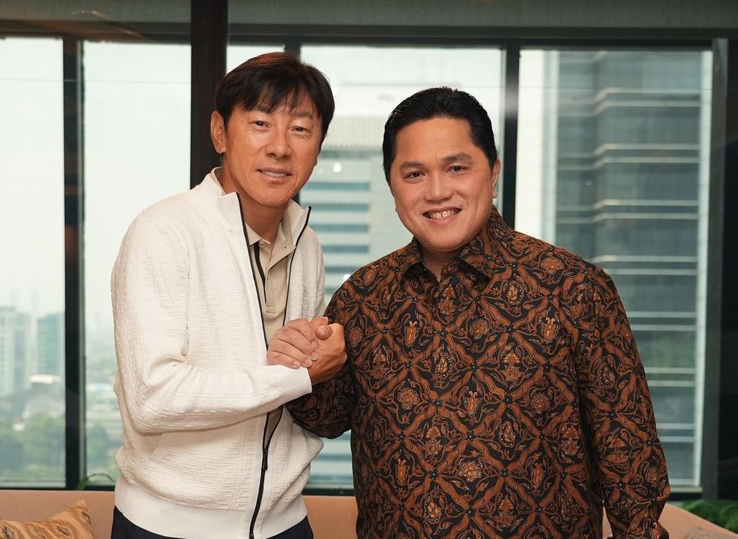 Erick Thohir dan Shin Tae-yong kembali bertemu. (Foto/instagram/erickthohir).