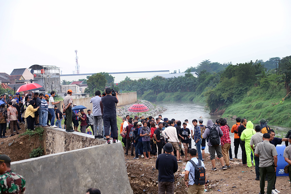 Lokasi penemuan 7 mayat di Kali Bekasi. (BeritaNasional/Elvis).