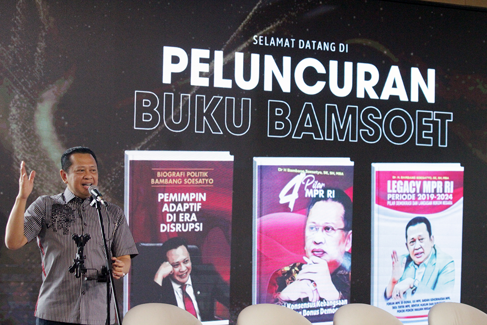 Ketua MPR RI Bambang Soesatyo di hari ulang tahun ke 62 luncurkan 5 buku. (BeritaNasional/Elvis Sendouw)