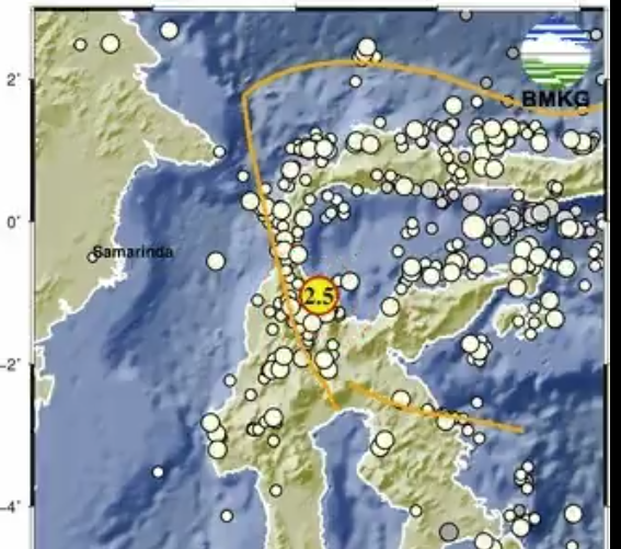 Titik gempa hari ini di Poso, Sulteng. (Foto/laman X @bmkg)