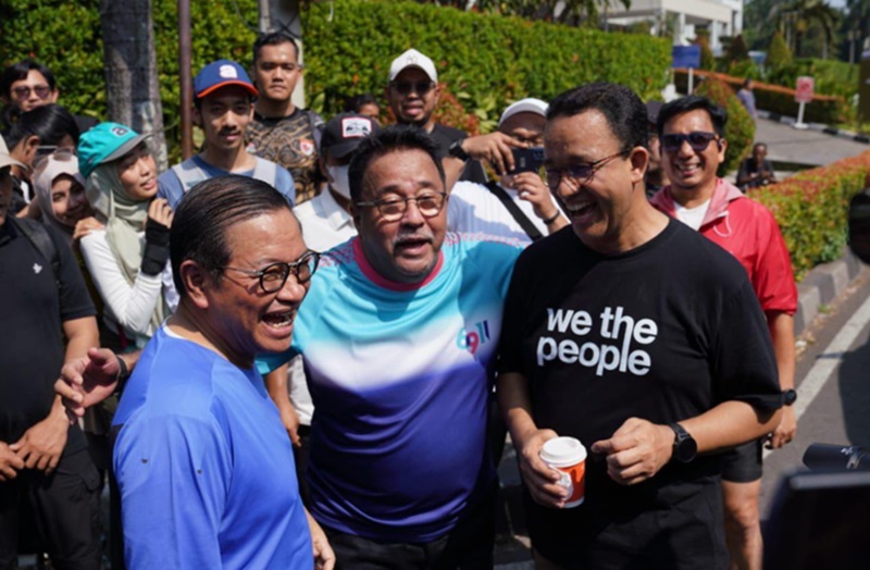 Pramono Anung-Rano Karno ikut CFD bertemu Anies (Foto/Dokumentasi Pramono-Rano)