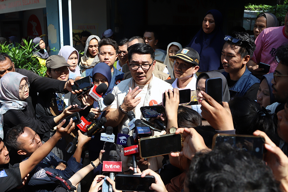 Calon gubernur Jakarta Ridwan Kamil saat memberikan keterangan. (BeritaNasional/Elvis).