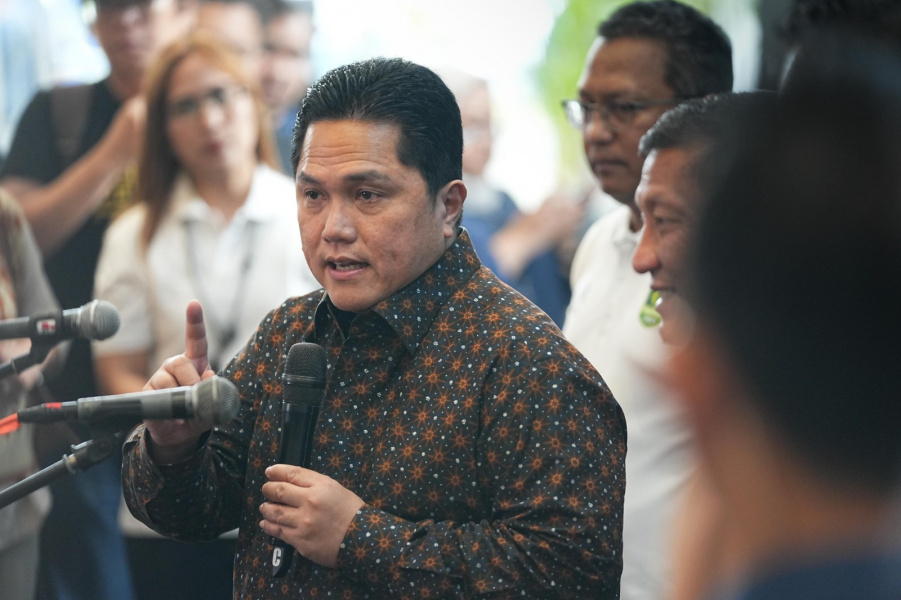 Ketua Umum PSSI Erick Thohir saat memberikan keterangan. (Foto/PSSI).