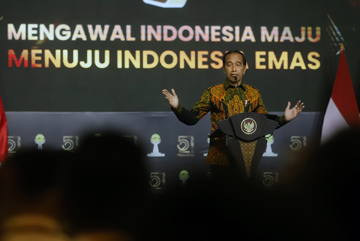 Presiden Jokowi dalam sebuah acara di Jakarta beberapa waktu lalu. (BeritaNasional/Elvis Sendouw)