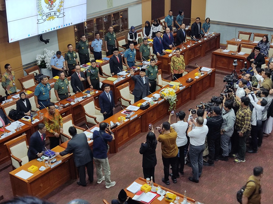 Menteri Pertahanan Prabowo Subianto agar hadir dalam rapat di DPR. (BeritaNasional/Ahda).