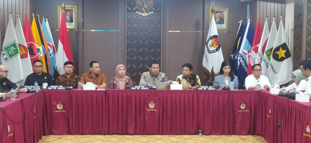 Rapat pleno KPU DKI untuk penetapan paslon cagub-cawagub Jakarta. (BeritaNasional/Oke Atmaja)