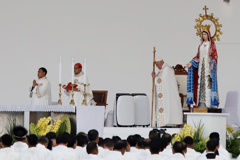 Paus Fransiskus sudah tiba di Timor Leste (Beritanasional/Oke Atmaja)