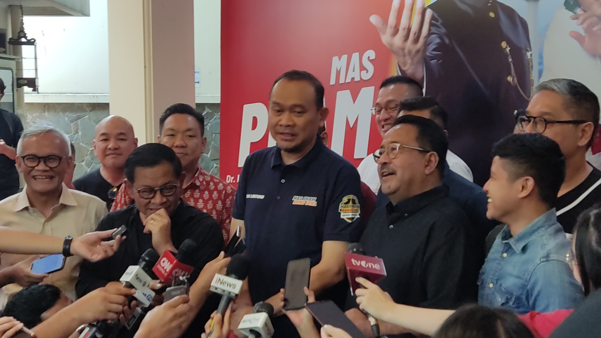 Ketua Tim Pemenangan Pramono-Rano, Lies Hartono alias Cak Lontong. (BeritaNasional/Ahda)