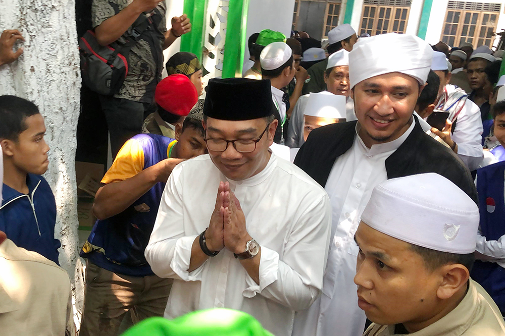 Calon Gubernur Jakarta Ridwan Kamil (RK) menghadiri acara Haul Akbar Mbah Priok, (BeritaNasional/dok tim RK/Elvis Sendouw)