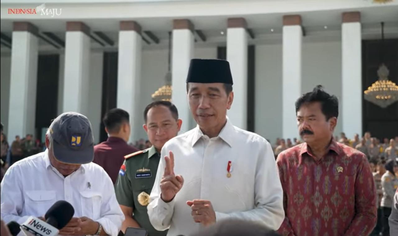 Presiden Jokowi saat memberikan keterangan pers di Istana IKN. (Foto/YouTube Sekretariat Presiden).