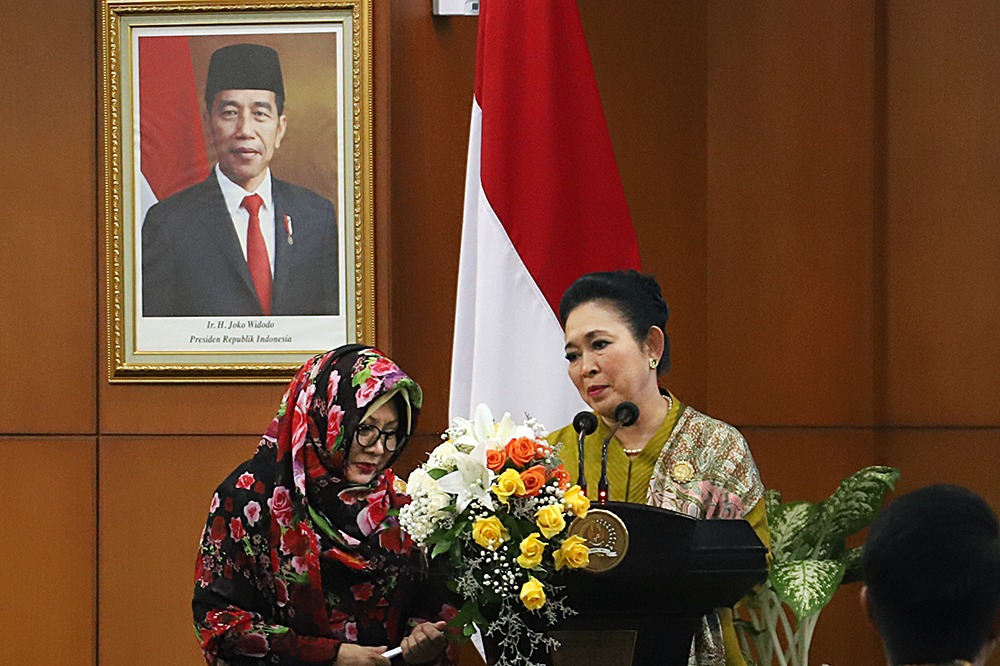 Dua putri Presiden ke-2 Republik Indonesia Soeharto menghadiri silaturahmi kebangsaan bersama pimpinan Majelis Permusyawaratan Rakyat. (BeritaNasional/Elvis)