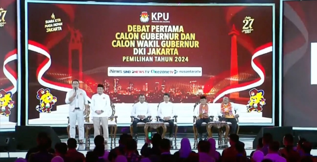 3 Paslon saat debat di Pilgub Jakarta. (Foto/YouTube KPU DKI).