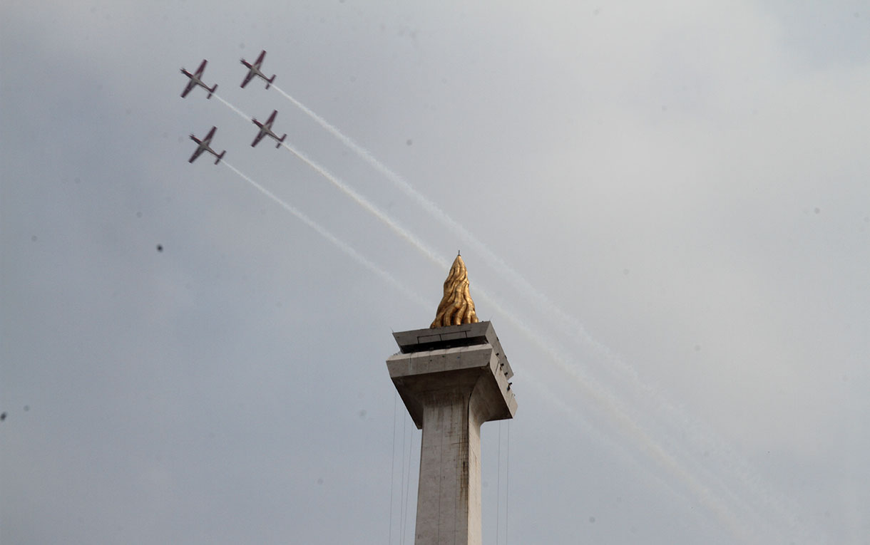 Monas salah satu spot liburan terjangkau di Jakarta. (BeritaNasional/Oke Atmaja)