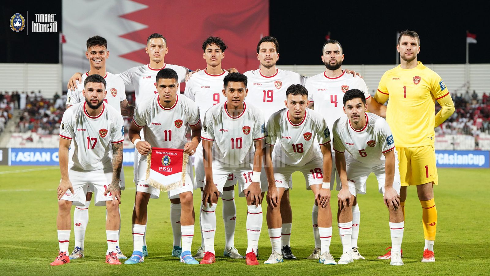 Skuad Timnas Indonesia vs Bahrain. (Foto/PSSI).