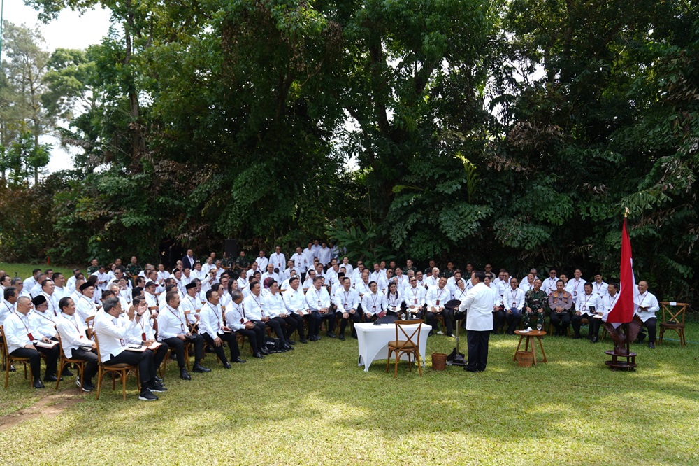 Kabinet Merah Putih saat diberikan pembekalan oleh Presiden Prabowo. (Foto/Tim Prabowo).