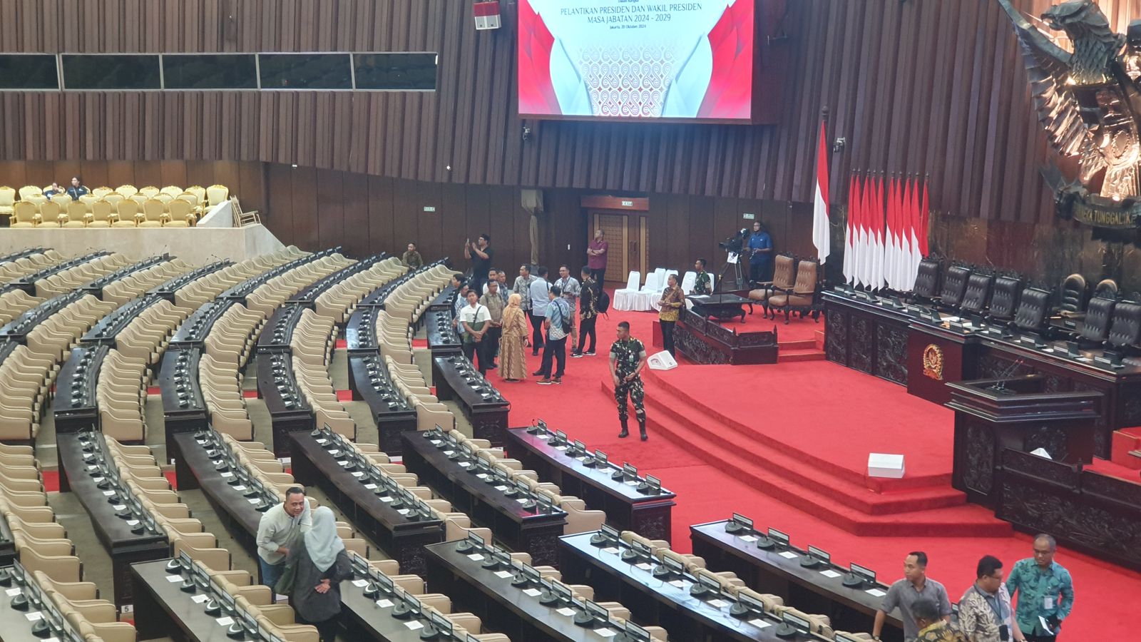 Suasana gedung kura-kura tempat pelantikan presiden-wakil presiden. (BeritaNasional/Bachtiar).