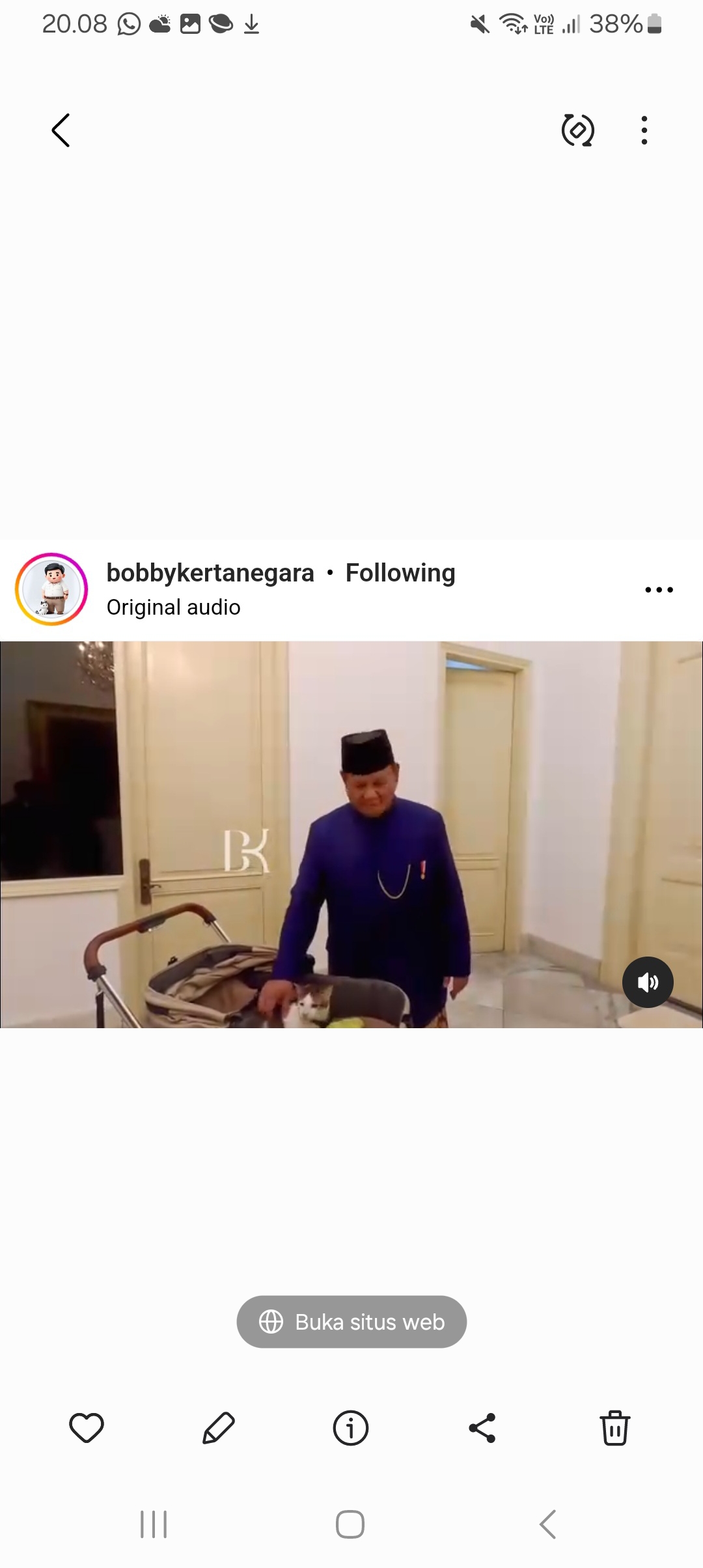 Presiden Prabowo Subianto dan Bobby (BeritaNasional/Instagram)