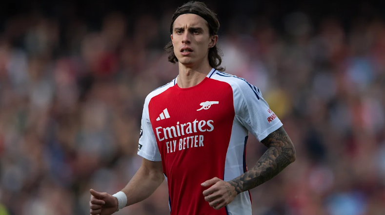 Bek Arsenal, Riccardo Calafiori. (BeritaNasional/GettyImages)