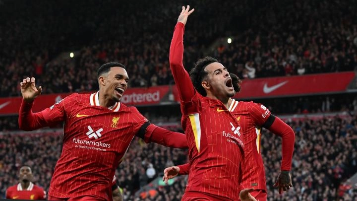 Pemain Liverpool merayakan gol ke gawang Chelsea. (Foto/Liverpool FC)