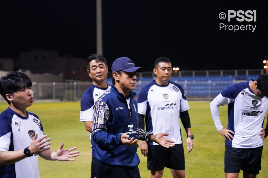 Latihan Timnas Indonesia jelang menghadapi Bahrain. (Foto/PSSI)