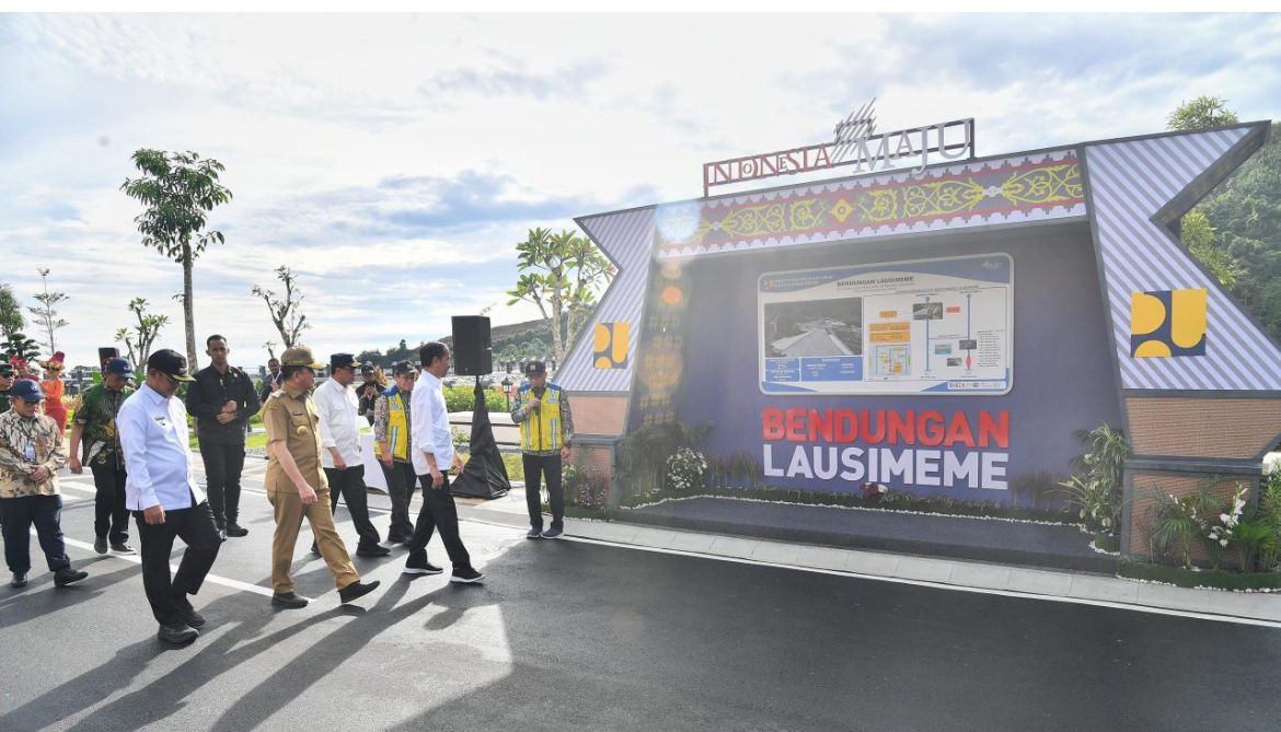 Jokowi Resmikan Bendungan Lausimeme di Deli Serdang. (Foto/Setkab).